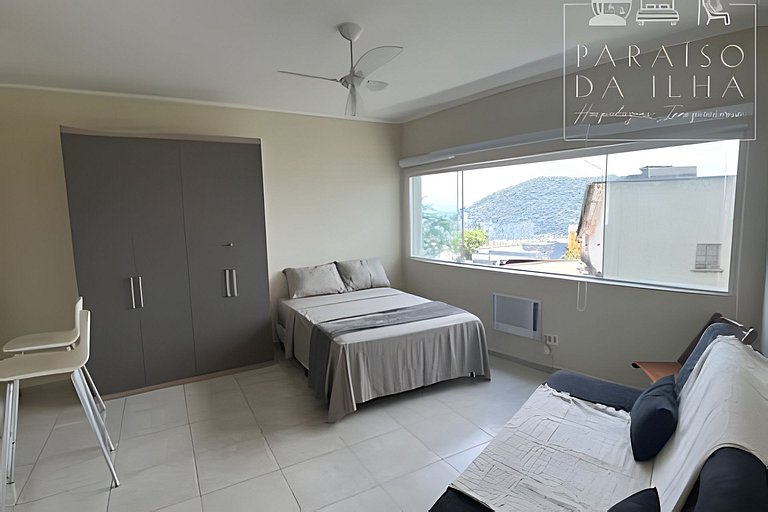Apartamento Sobre o Mar, Completo, AR e Internet