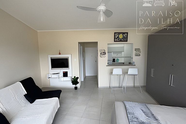 Apartamento Sobre o Mar, Completo, AR e Internet