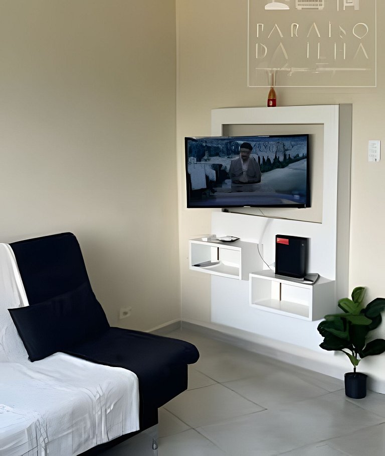 Apartamento Sobre o Mar, Completo, AR e Internet