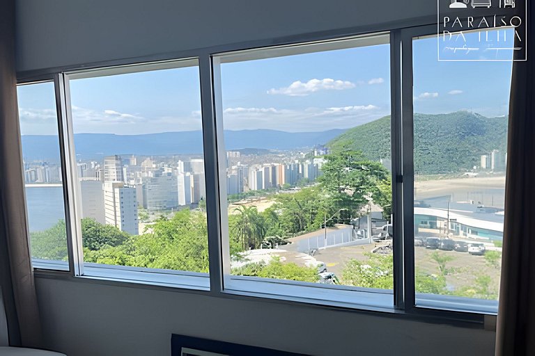Apto 1 quarto 1vg, paraíso vista panorâmica ao mar