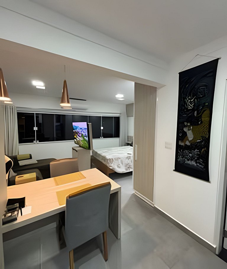 Loft Vista Impressionante, Ar Cond e Vaga Garagem