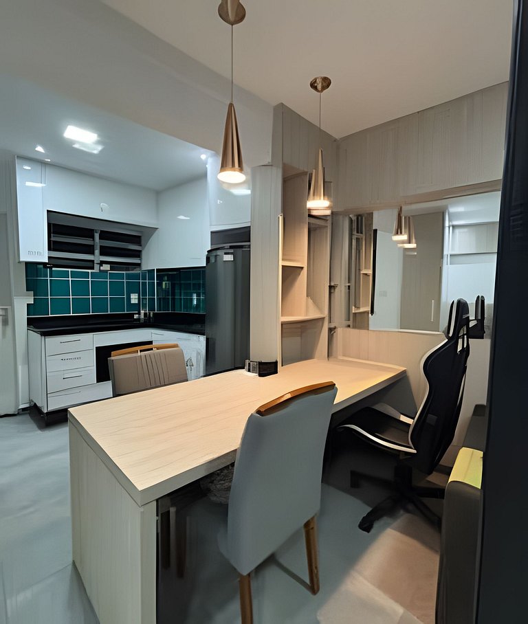 Loft Vista Impressionante, Ar Cond e Vaga Garagem