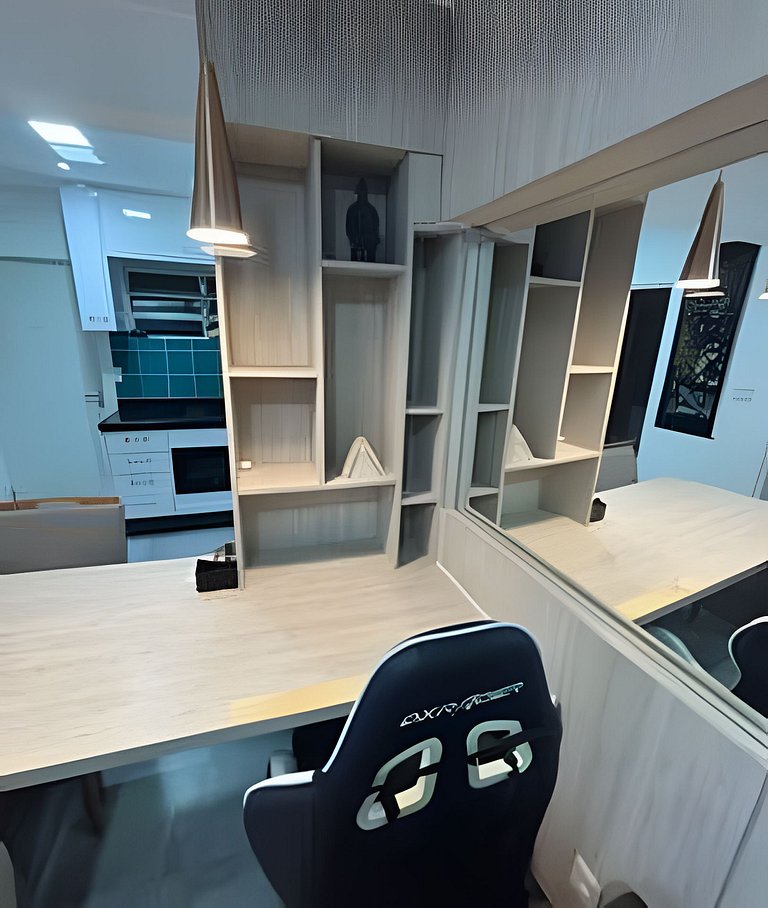 Loft Vista Impressionante, Ar Cond e Vaga Garagem