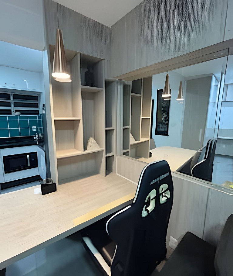 Loft Vista Impressionante, Ar Cond e Vaga Garagem