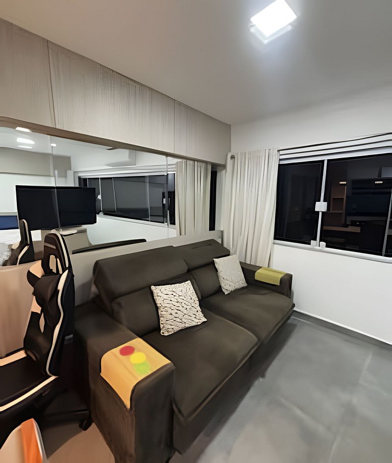Loft Vista Impressionante, Ar Cond e Vaga Garagem