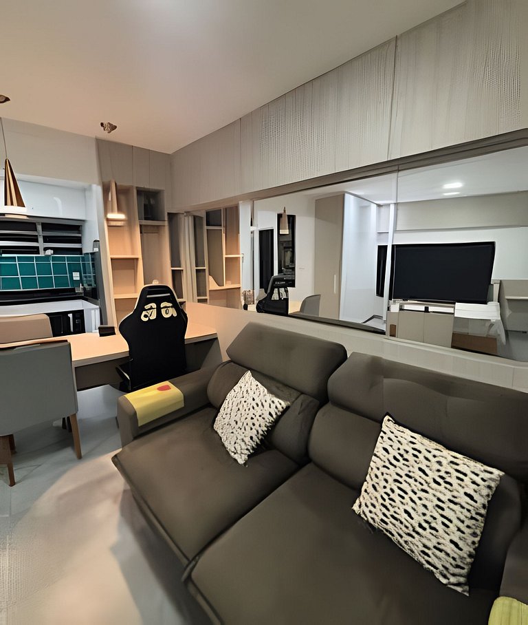 Loft Vista Impressionante, Ar Cond e Vaga Garagem